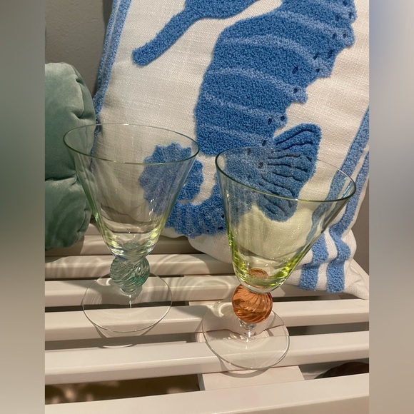 Set Of 2 Southern Living At Home Tango Water Iced Tea Goblets Multicolor Glass - Picture 2 of 16